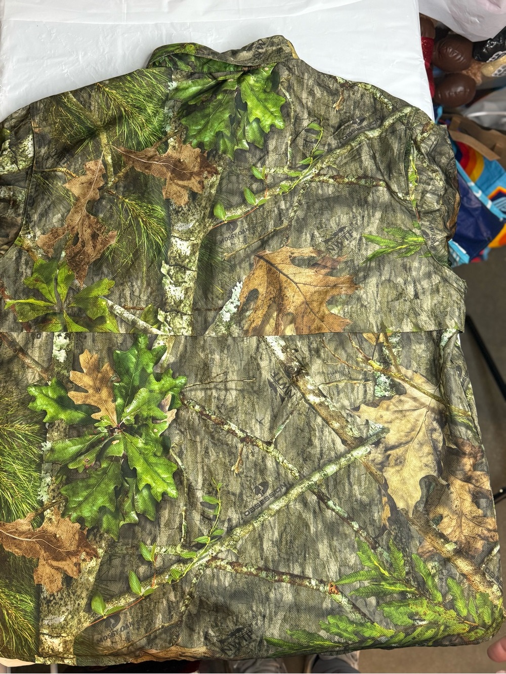 Mossy Oak NWTF Camo Button Up Hunting Shirt Mens XL Green Leaf Print - Picture 6 of 7